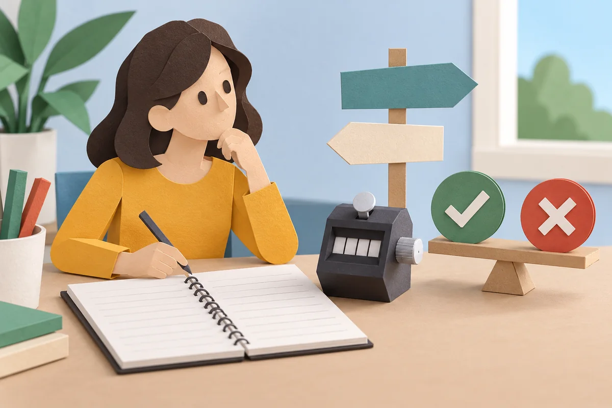 An editor comparing a blank message log with a simple mechanical counter and a balanced set of neutral markers &mdash; detail view